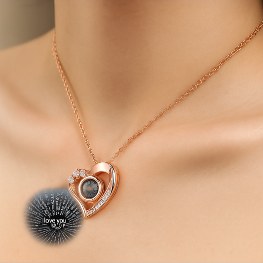 Collar Te Amo en 100 Idiomas + Caja de regalo